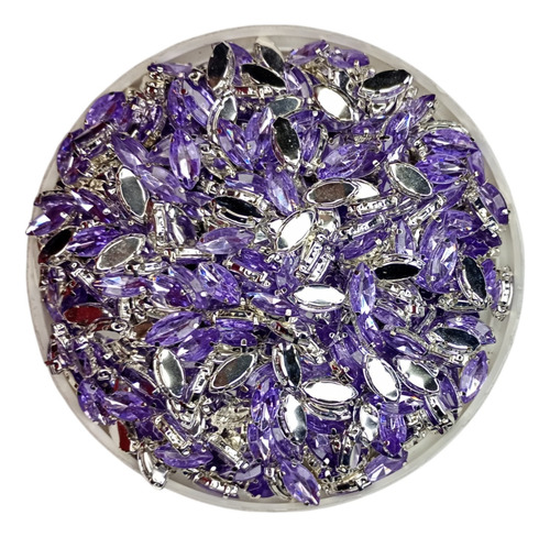 Piedras C/engarce Navette 7x15 Apto Soldar X 100u. Lila