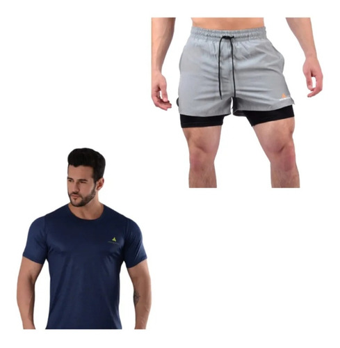 Conjunto! Remera Hombre Az +short C/calza Gs -6 Cuo