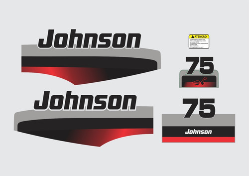 Johnson 75 Hp Motor De Popa Decalques Adesivo