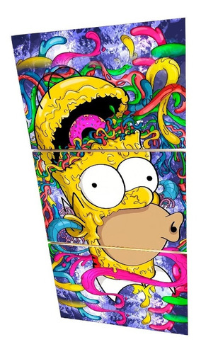 Cuadro Tríptico Vertical Homero Moderno Los Simpsons Xl