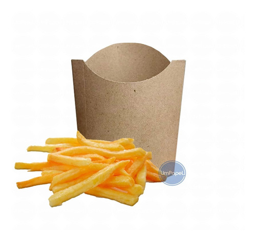 Estuche Papas Fritas Mediana Kraft Biodegradable X 50u. 