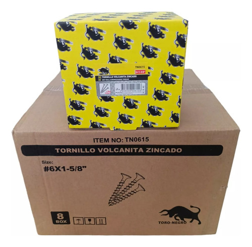 Tornillo Vulcanita Zincado 6x1 5/8 Caja De 8kg