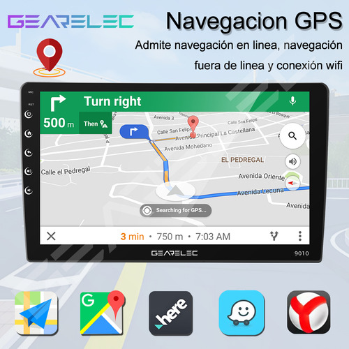 Gearelec Auto Estéreo Pantallas Táctil Android 13 4GB+64GB Ips 10 Pulgadas Andriod Gps Wifi With Camara
