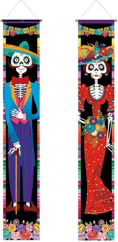 Funnytree Day Of The Dead Porch Sign Door Banner Mexico Dia