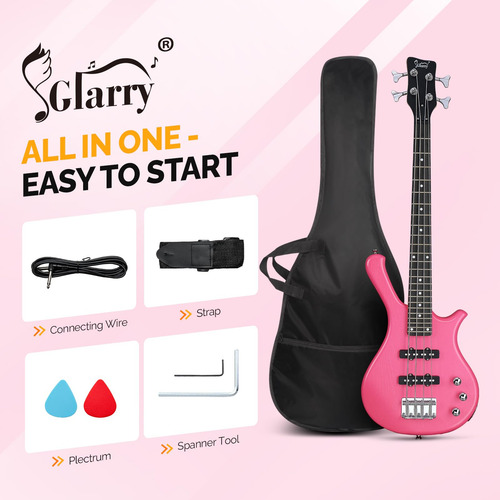 Electric Bass Guitar Glarry 4 String Beginner 91cm W/ Kit