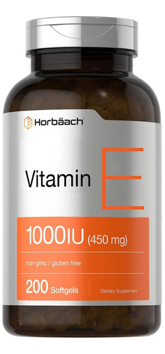 Horbaach Vitamina E 1000 Ui 200 Cápsulas De Gelatina Blanda 
