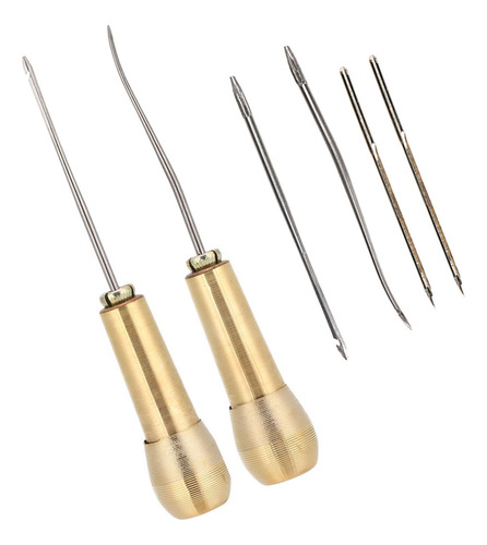 2 Set Many De Cobre Coser Awl Taper Cuero De Reparación De