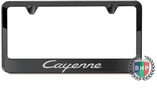 Set Portaplacas P/ Porsche Cayenne Acero Inox Negro Costox2