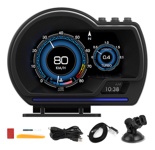 Velocímetro Hud Coche Con Indicador Inteligente Obd2+gps