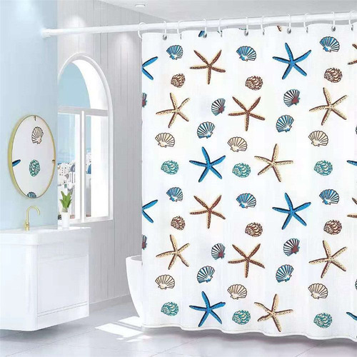 Cortina De Ducha Peva De 180 X 180 Cm Con Diseños Estampados