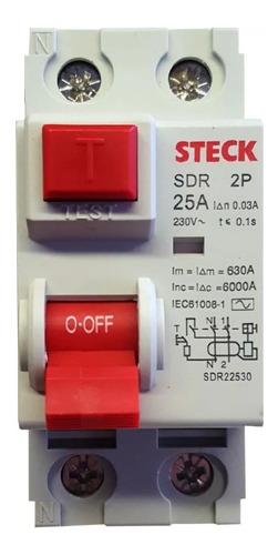 Llave Termica Diferencial Monofasica Steck 25a Ferreteriak37