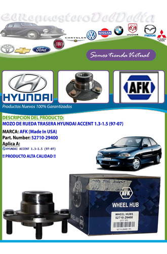Mozo Rueda Trasera Hyundai Accent 1.3-1.5 (97-07)