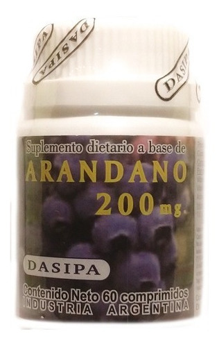 Arandano 200 Mg. Dasipa X 60 Comprimidos Sabor Arándanos