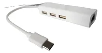 Comprar Adaptador Ethernet Tipo C Lan + 3 Puertos Usb Windows Mac