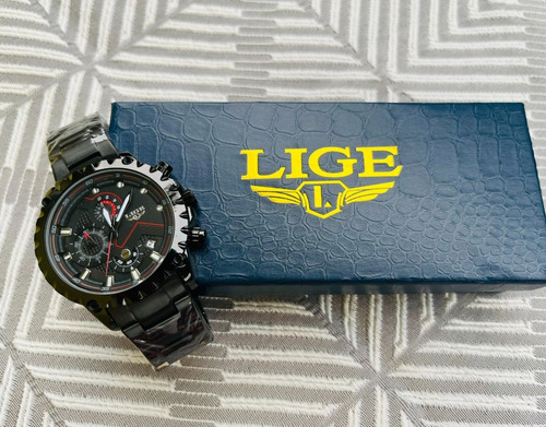 Imagen 1 de 3 de Lige Reloj Analógico De Acero Inoxidable Para Hombre