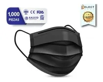 Comprar Tapabocas 1000 Pzs Cubrebocas Plisado Tricapa Negro