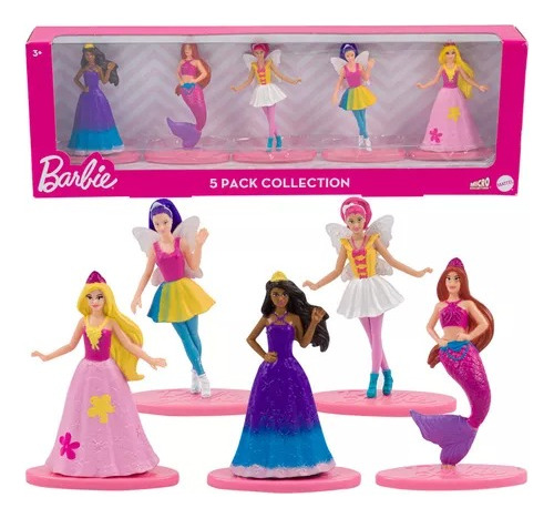 Figuras Mattel Micro Colección Juguete Barbie 5 Muñecas     
