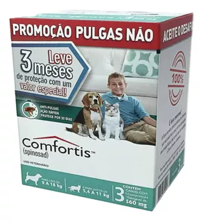 03 Un Comfortis Comprim Oral 560mg Cães 9-18 Kg Gatos 5,5-11