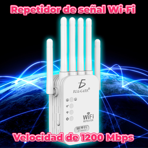 Repetidor Extensor Router Wifi 1200 Mbps 6 Antenas 2.4 Ghz