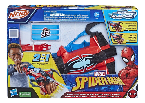 Lanza Telaraña Spiderman 2en1 Dardo/agua P Niños +3 Nerf. 
