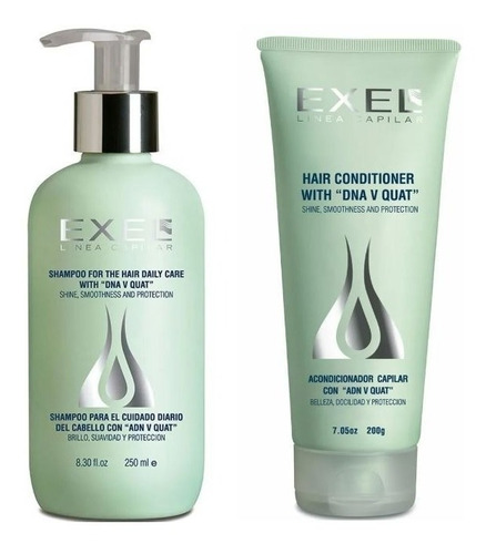 Kit Shampoo Y Acondicionador Hidratante Adn V Quat Exel