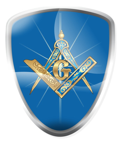 Adesivo Emblema Maçonaria Resinado Azul