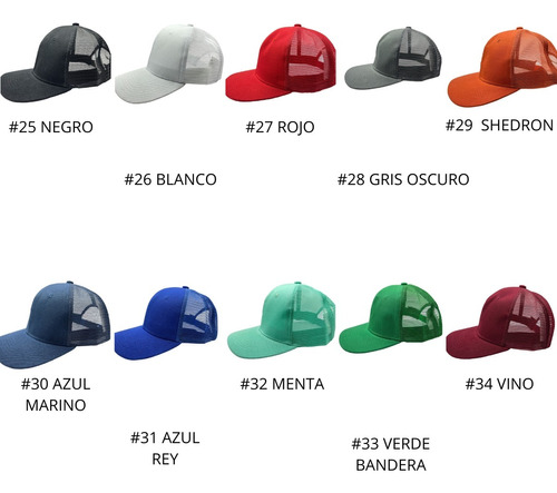 Paquete 10 Gorras Gabardina Para Bordar Con Red/malla Atrás