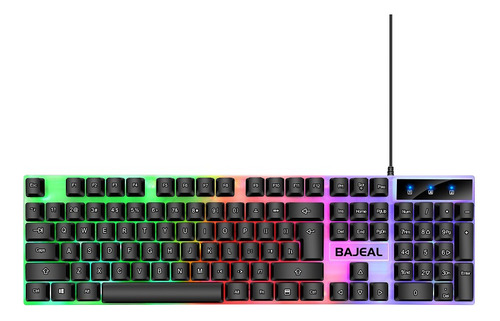Teclado Bajeal K35 Negro Retroiluminado Con Cable