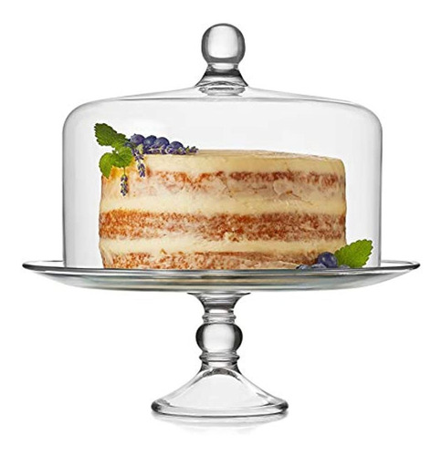 Libbey Selene Glass Cake Stand With Dome