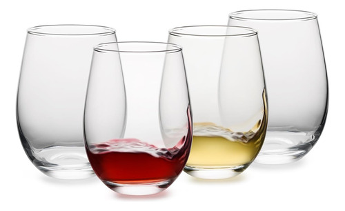 Ouwo Juego De 4 Copas De Vino Sin Tallo, Copas De Vino Tinto