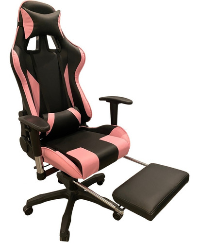 Imagen 8 de 8 de Silla Pc Gamer 06 Rosa 2 Almohadones/apoyapies Envio Gratis