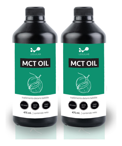 Kit Suplemento Bebible Mct Oil Rendimiento X 475 Ml X 2 U