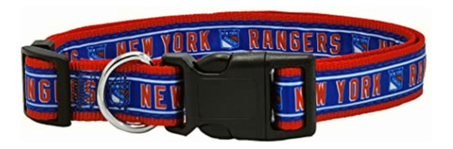 Nhl New York Rangers Collar For Dogs & Cats, Medium.