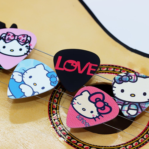 Kit 6 Palhetas Hello Kitty Para Guitarra, Violão, Ukulele