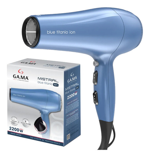 Secador De Pelo Mistral Blue Titanio Ion Gama Boquilla 3c