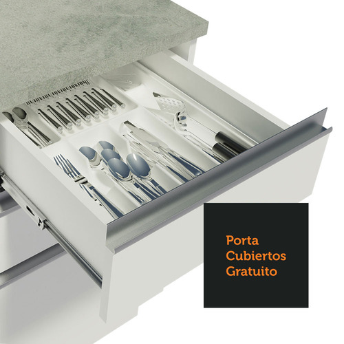 Cocina Integral Completa Modular Esquinero Madesa Glamy 329cm 01 Color Blanco