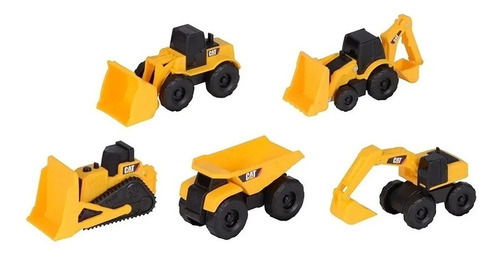 Imagen 2 de 4 de Cat Camion Vehiculos Mini Pack X5 Modelos Construccion Edu
