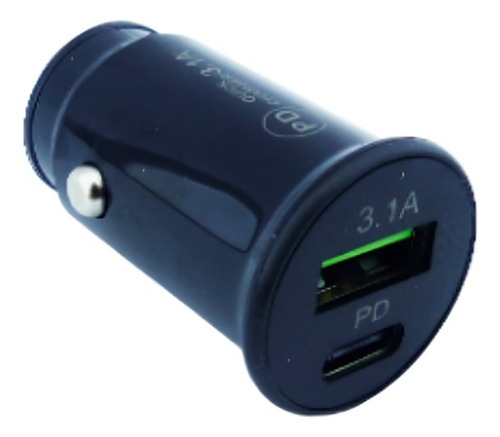 Cargador 1 Usb Y Type-c 3.1a 12 Volt En Caja