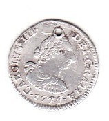 Moneda  Carolus Iii  1777 (perforado)