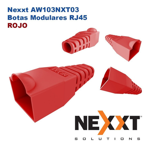 Imagen 1 de 3 de Nexxt Aw103nxt03 Botas Modulares Lszh Para Rj45 - Rojo