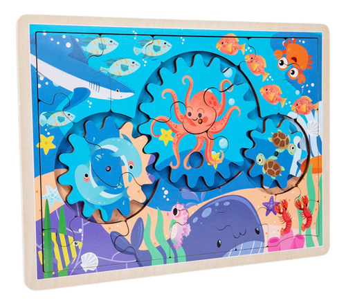 Rompecabezas De Animales, Juguetes 30x22,3x0,8cm Azul