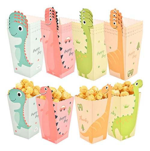 * Caja De Palomitas De Dinosaurio, Cubos De Papel, Bolsas