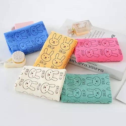 Juego De 5 Toallas Suaves Y Absorbentes Con Conejito