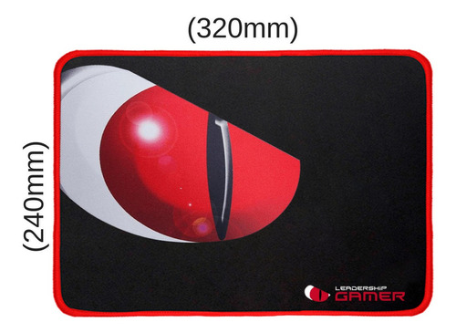 Mouse Pad Gamer Profissional Emborrachado Tecido Macio Preto Cor Preto e Vermelho Desenho impresso Sim