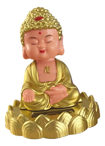 Mini Estatua Solar De Buda Que Asiente Con La Cabeza, Figura