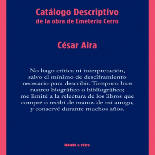 Aira Catalogo Descriptivo Obra Emeterio Cerro Blatt & Rios
