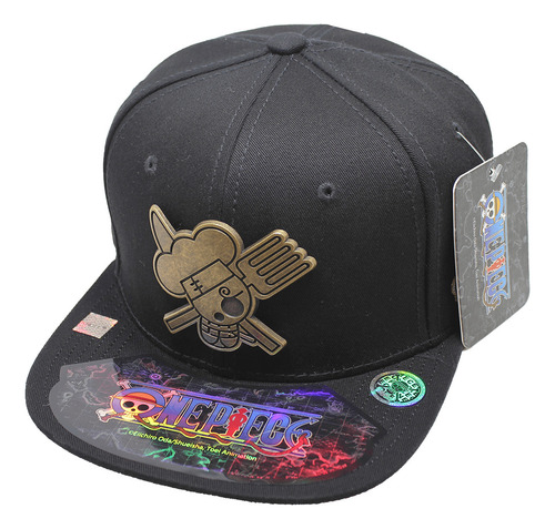 Gorra Plana One Piece Sanji Con Placa Metálica 05