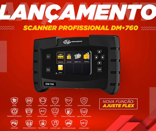 Scanner Automotivo Profissional - Português Com Ajuste Flex