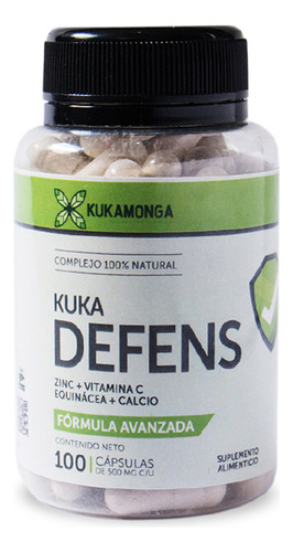 Kuka Defens 100 Cápsulas Sin sabor Ayuda a fortalecer tu sistema de defensa natural Kukamonga