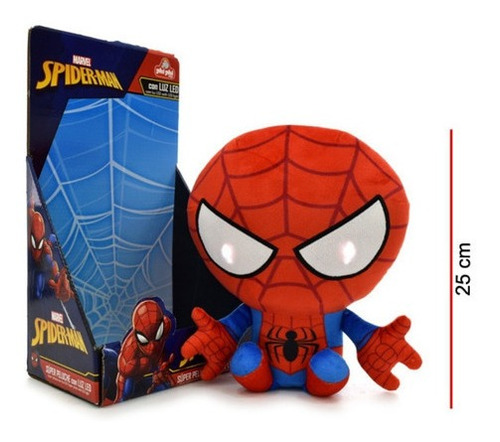 Imagen 2 de 5 de Peluche Con Luz 25 Cm - Spiderman - Marvel